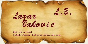 Lazar Baković vizit kartica